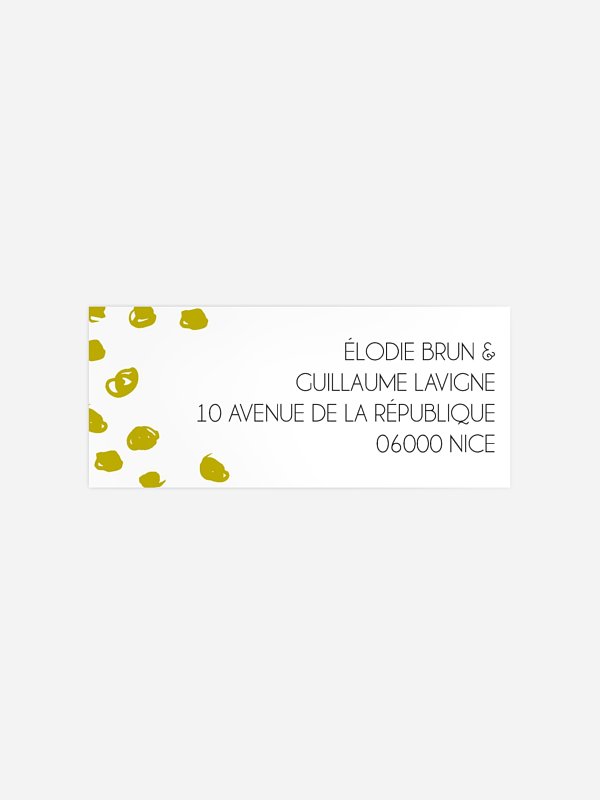 Étiquette expéditeur mariage Confettis