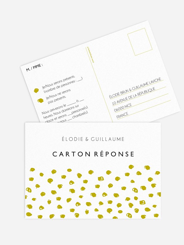 Carton réponse Confettis