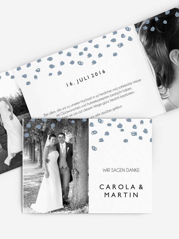 Dankeskarte Hochzeit Getupft