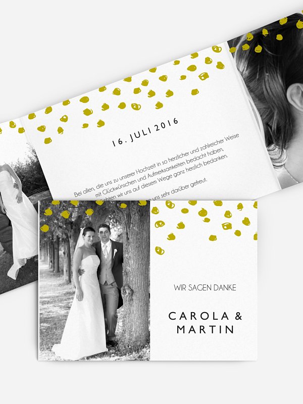 Dankeskarte Hochzeit Getupft