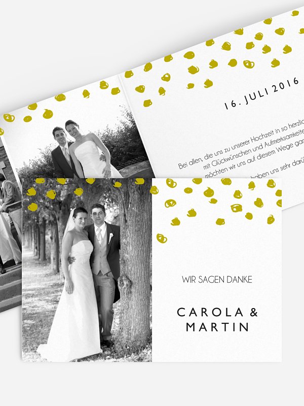 Dankeskarte Hochzeit Getupft