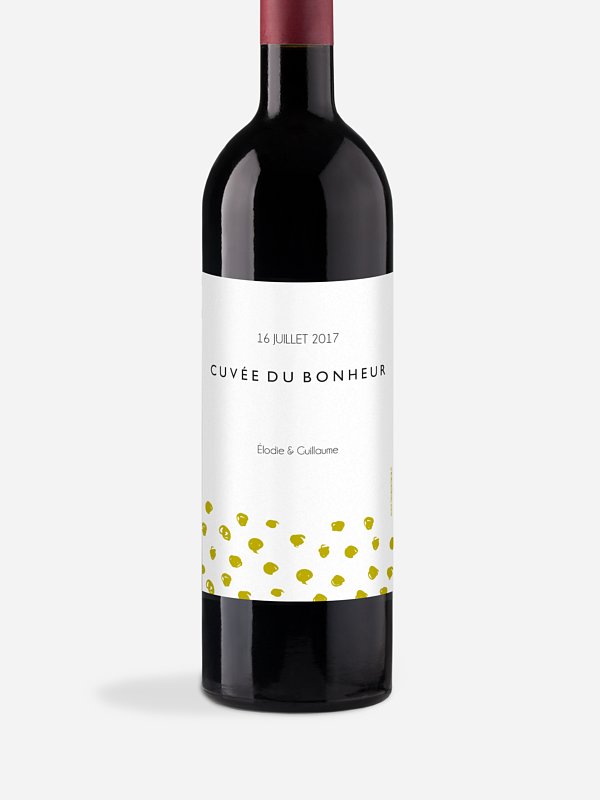 Étiquette bouteille Confettis