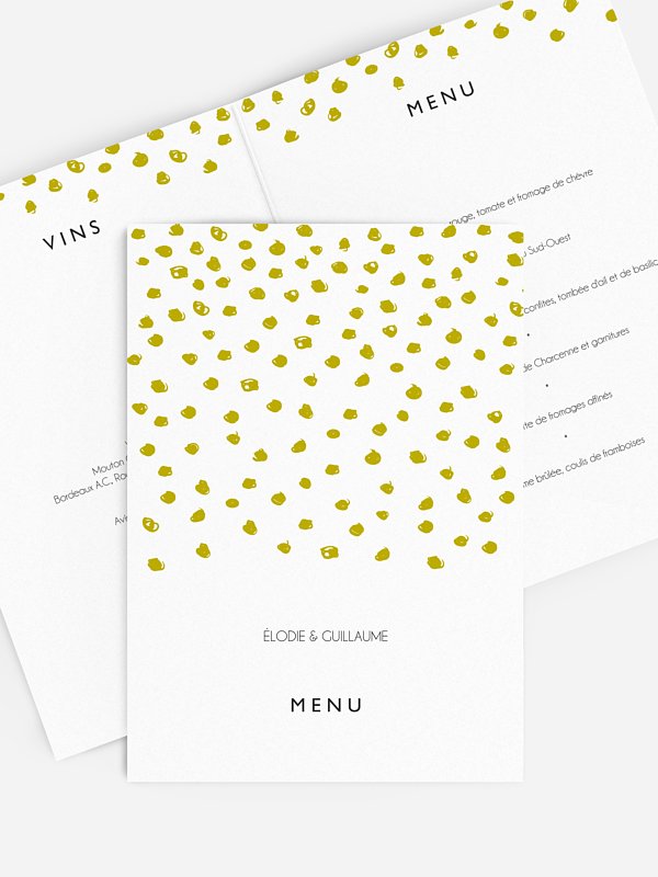 Menu mariage Confettis