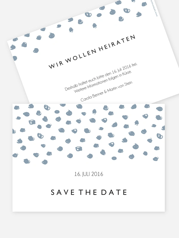 Save-the-Date Karte Getupft
