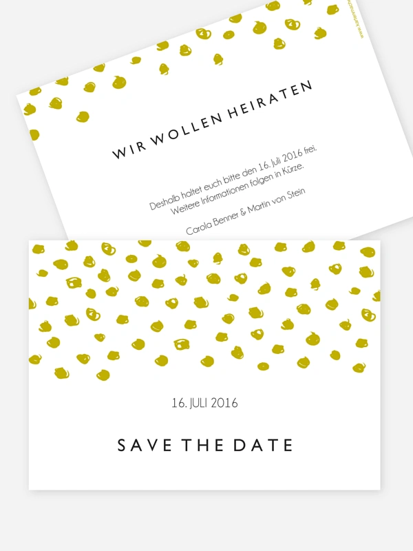 Save-the-Date Karte Getupft