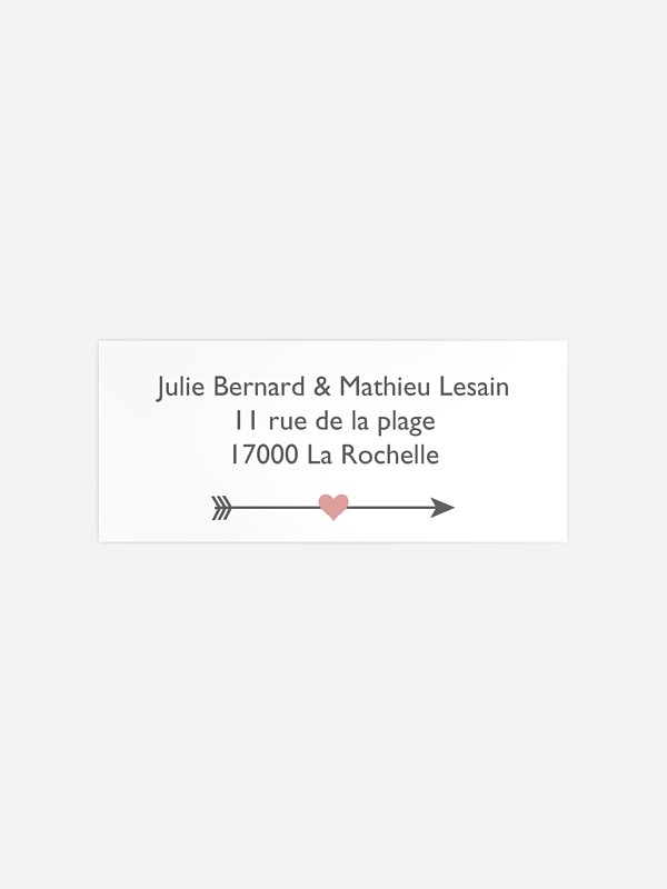 Étiquette expéditeur mariage Flèches croisées