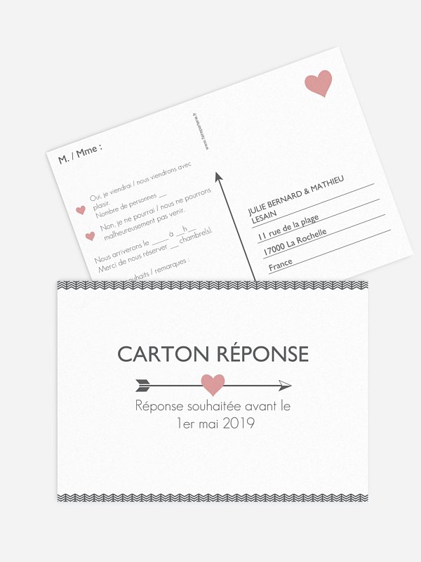 Carton réponse Flèches croisées