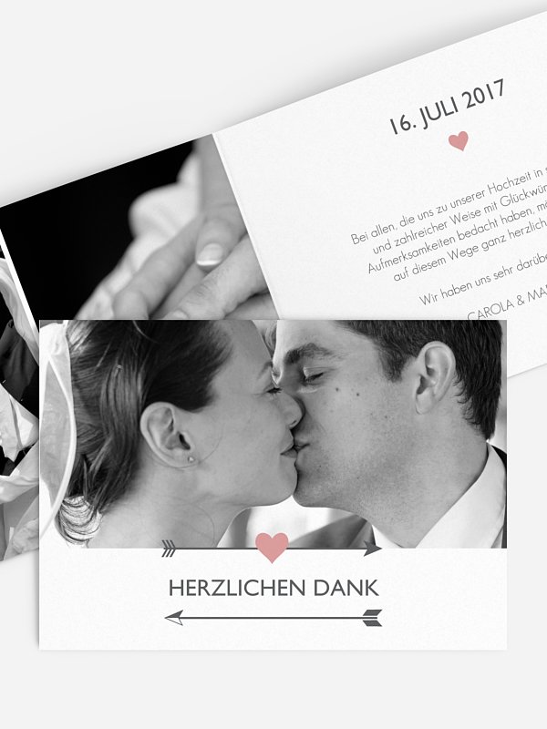 Dankeskarte Hochzeit Amors Pfeil