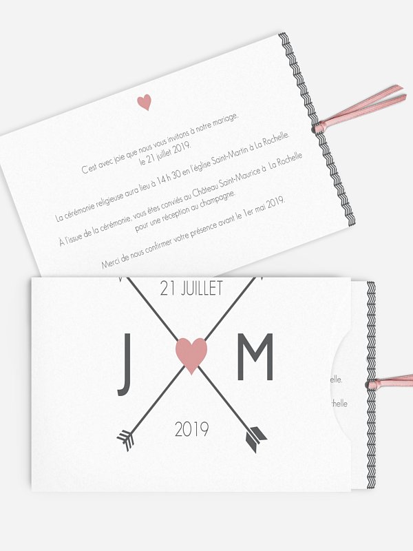 Faire-part mariage Flèches croisées