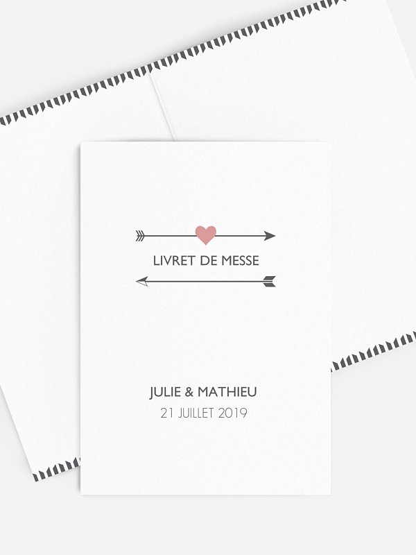 Livret de messe mariage Flèches croisées