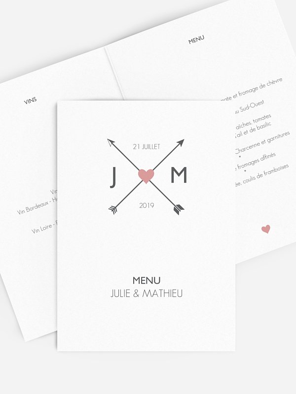 Menu mariage Flèches croisées