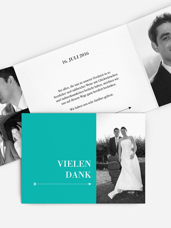 Dankeskarte Hochzeit Color Block