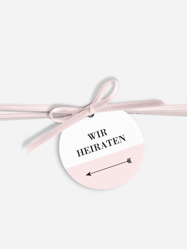 Anhänger mit Band zur Hochzeit Color Block