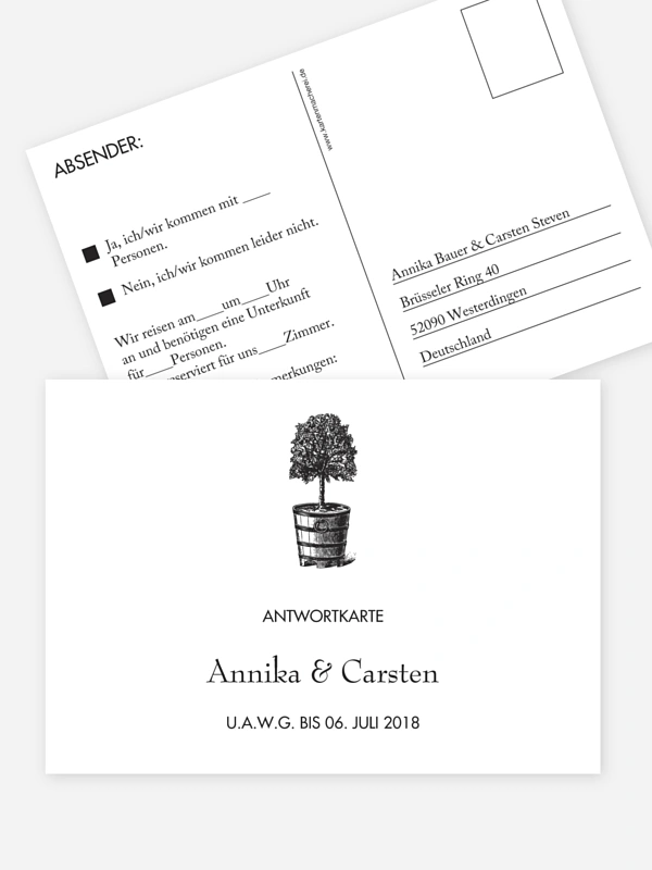 Antwortkarte Hochzeit Eternal Tree