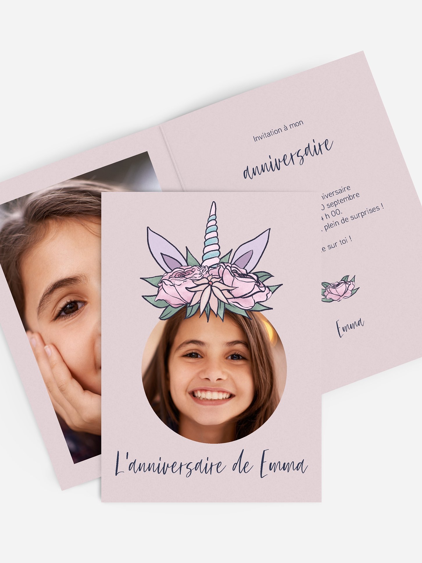 invitation anniversaire enfant Unicorn Magic