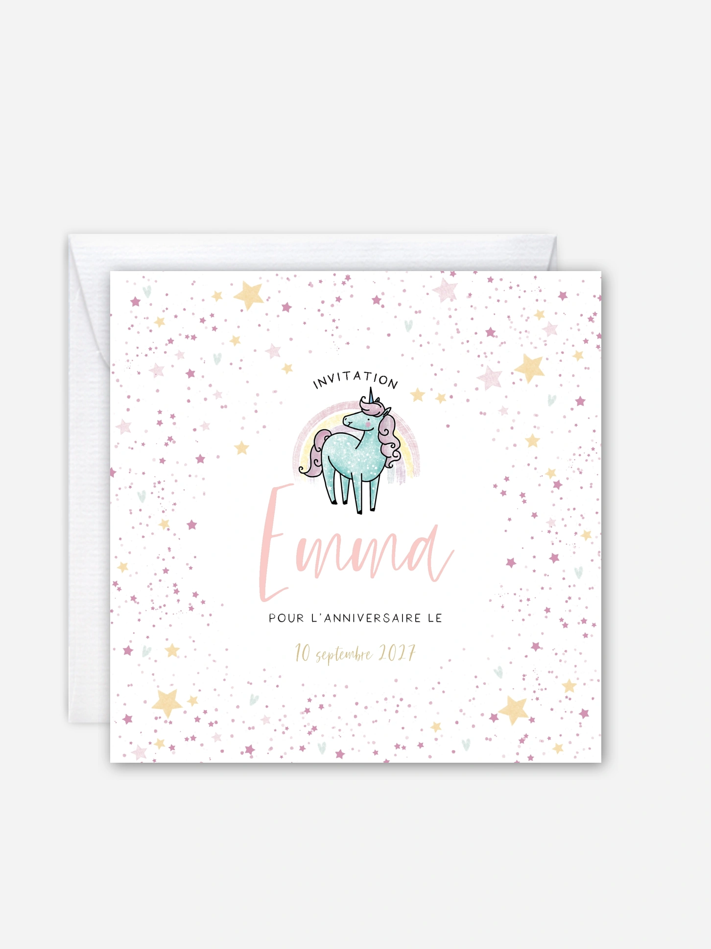 invitation anniversaire enfant Licorne féerique