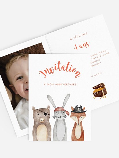invitation anniversaire enfant Bande de pirates