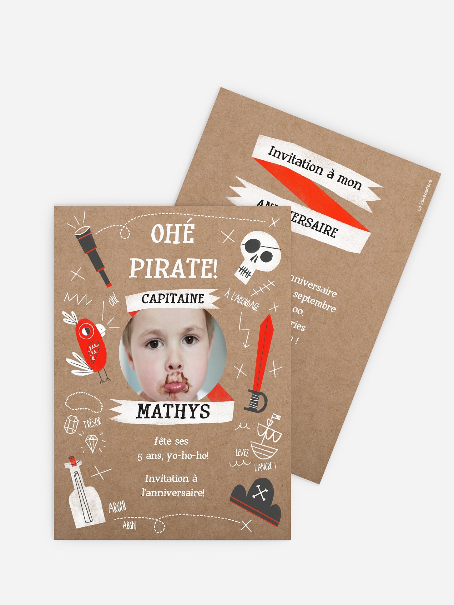 invitation anniversaire enfant Carte aux trésors