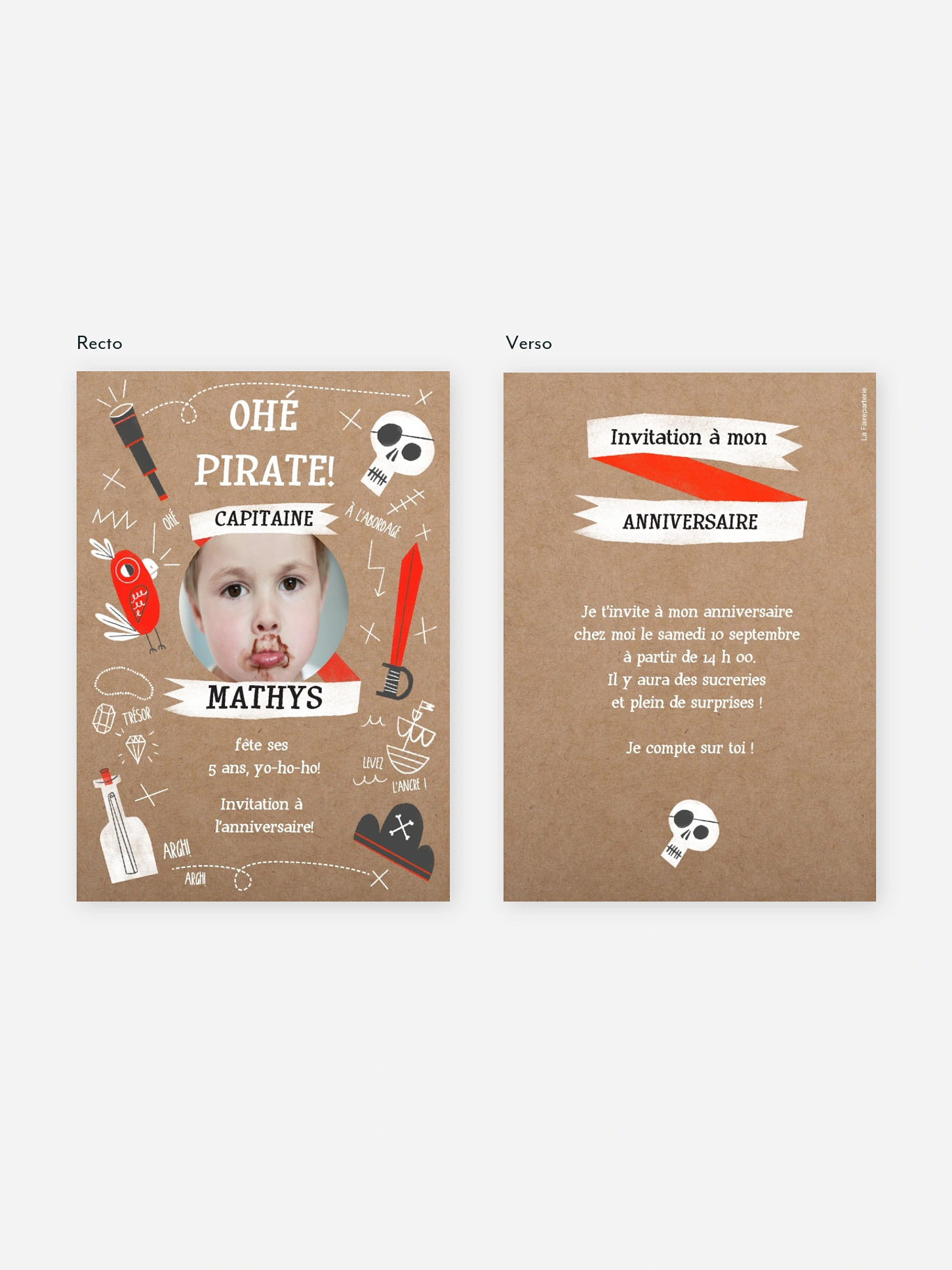 invitation anniversaire enfant Carte aux trésors