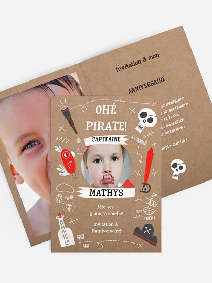 invitation anniversaire enfant Carte aux trésors