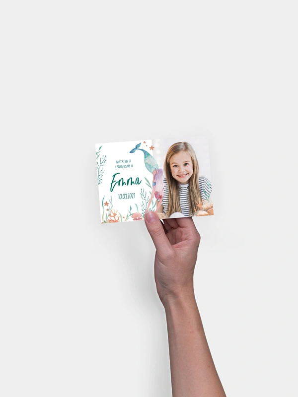 invitation anniversaire enfant Jolie sirène