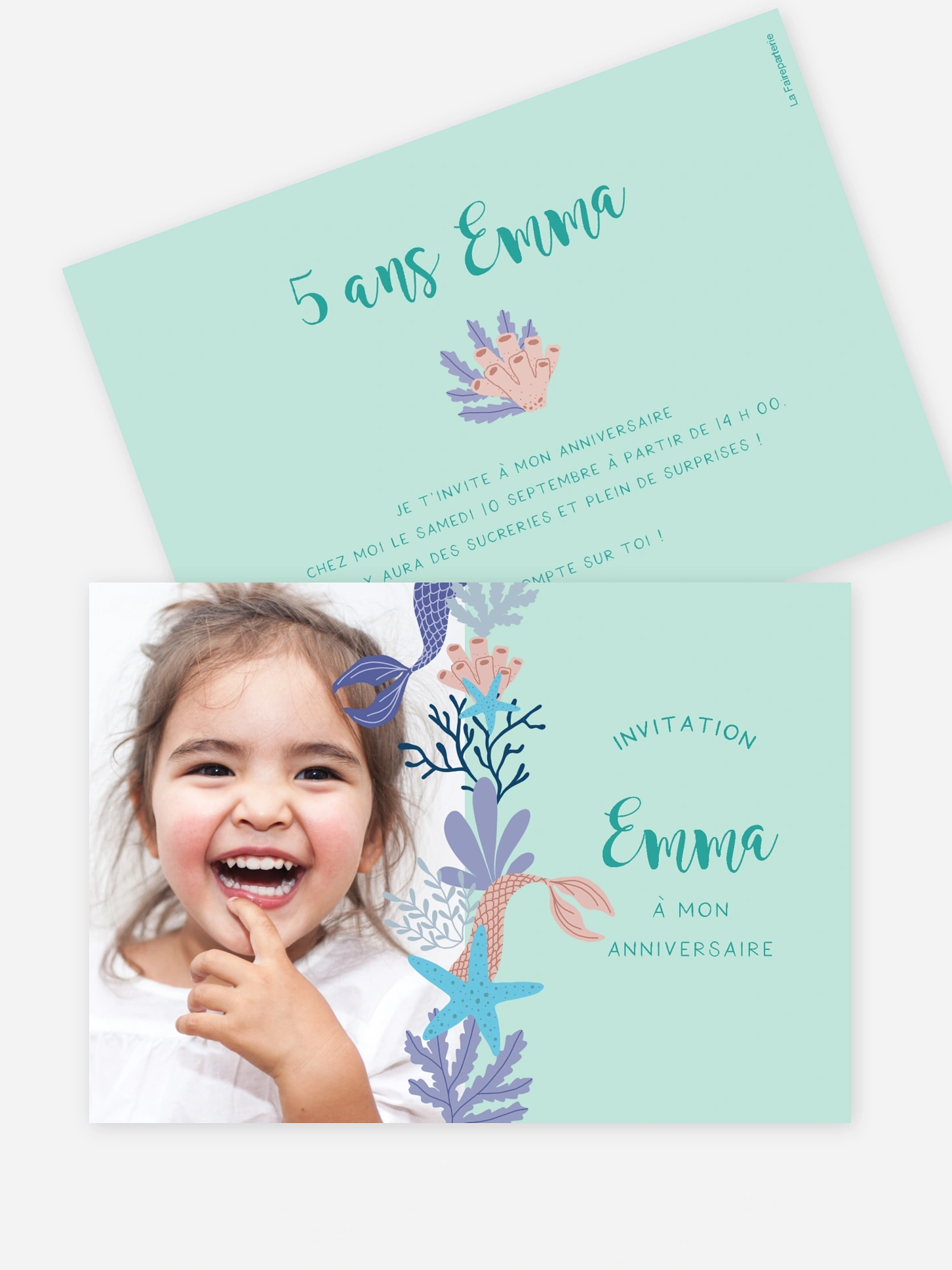 invitation anniversaire enfant Coraux