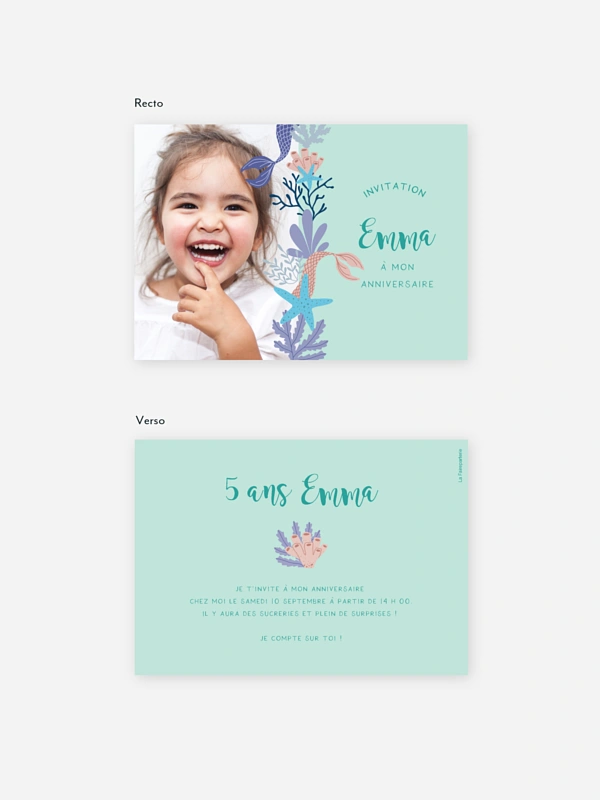 invitation anniversaire enfant Coraux