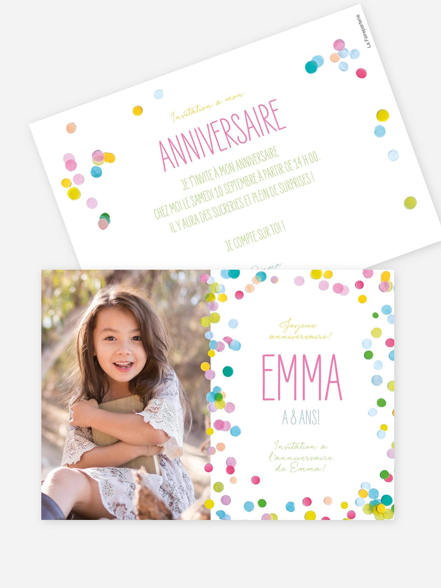 invitation anniversaire enfant Jolis confettis