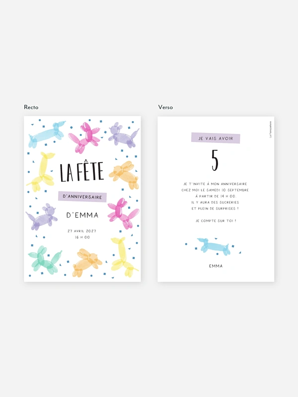 invitation anniversaire enfant Ballon gonflable