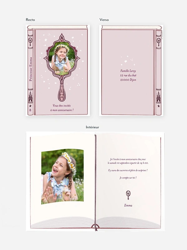 invitation anniversaire enfant Miroir magique