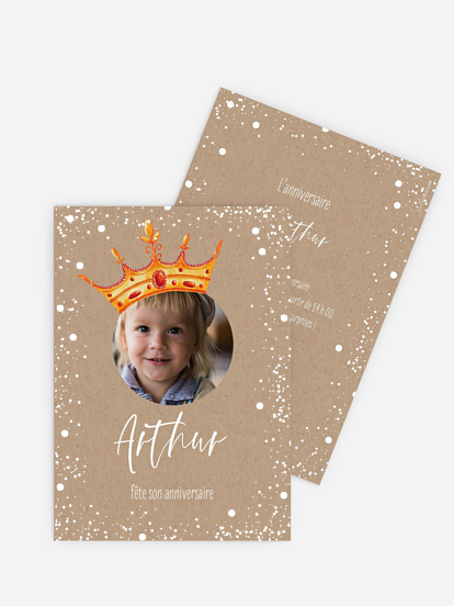 invitation anniversaire enfant Couronne royale