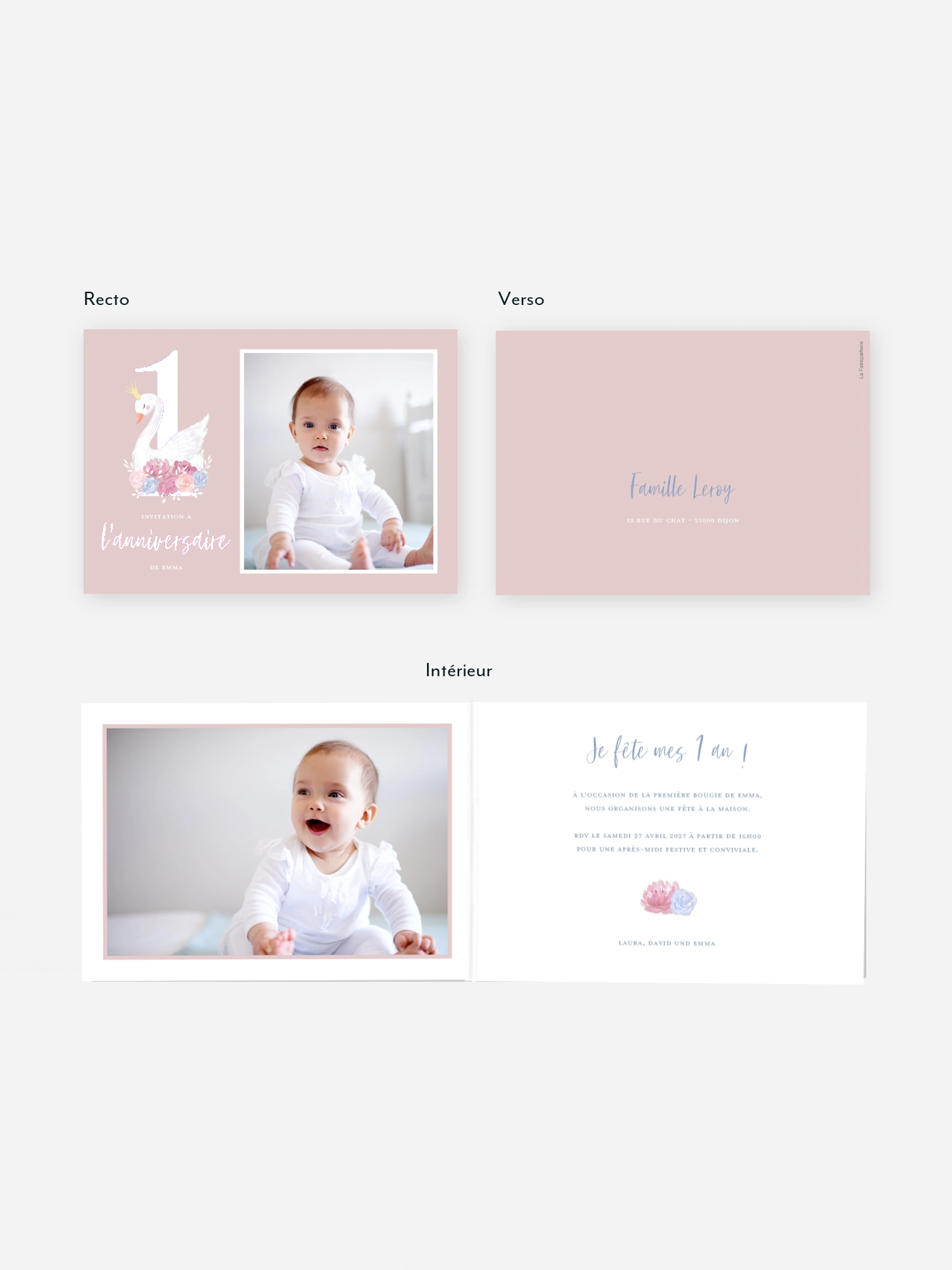 invitation anniversaire enfant Joli cygne