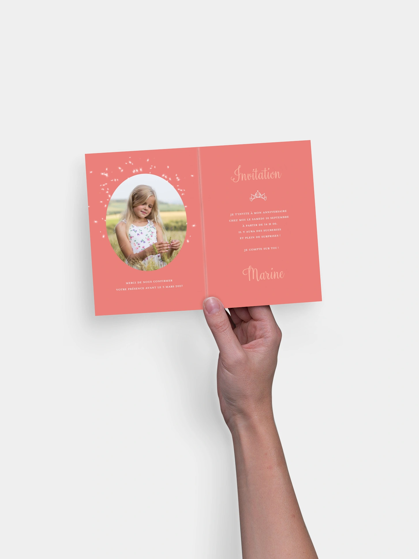 invitation anniversaire enfant Diadème