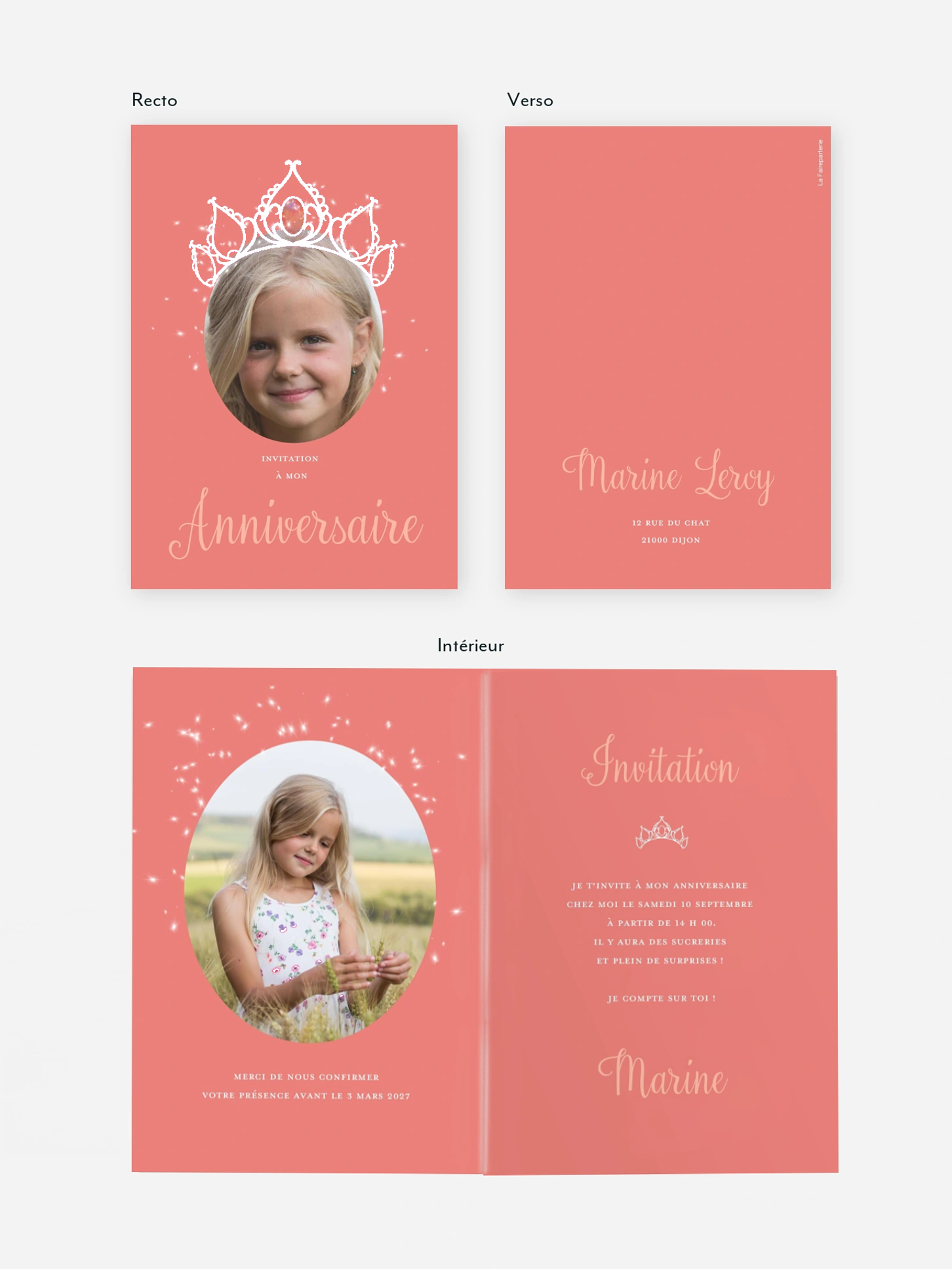 invitation anniversaire enfant Diadème