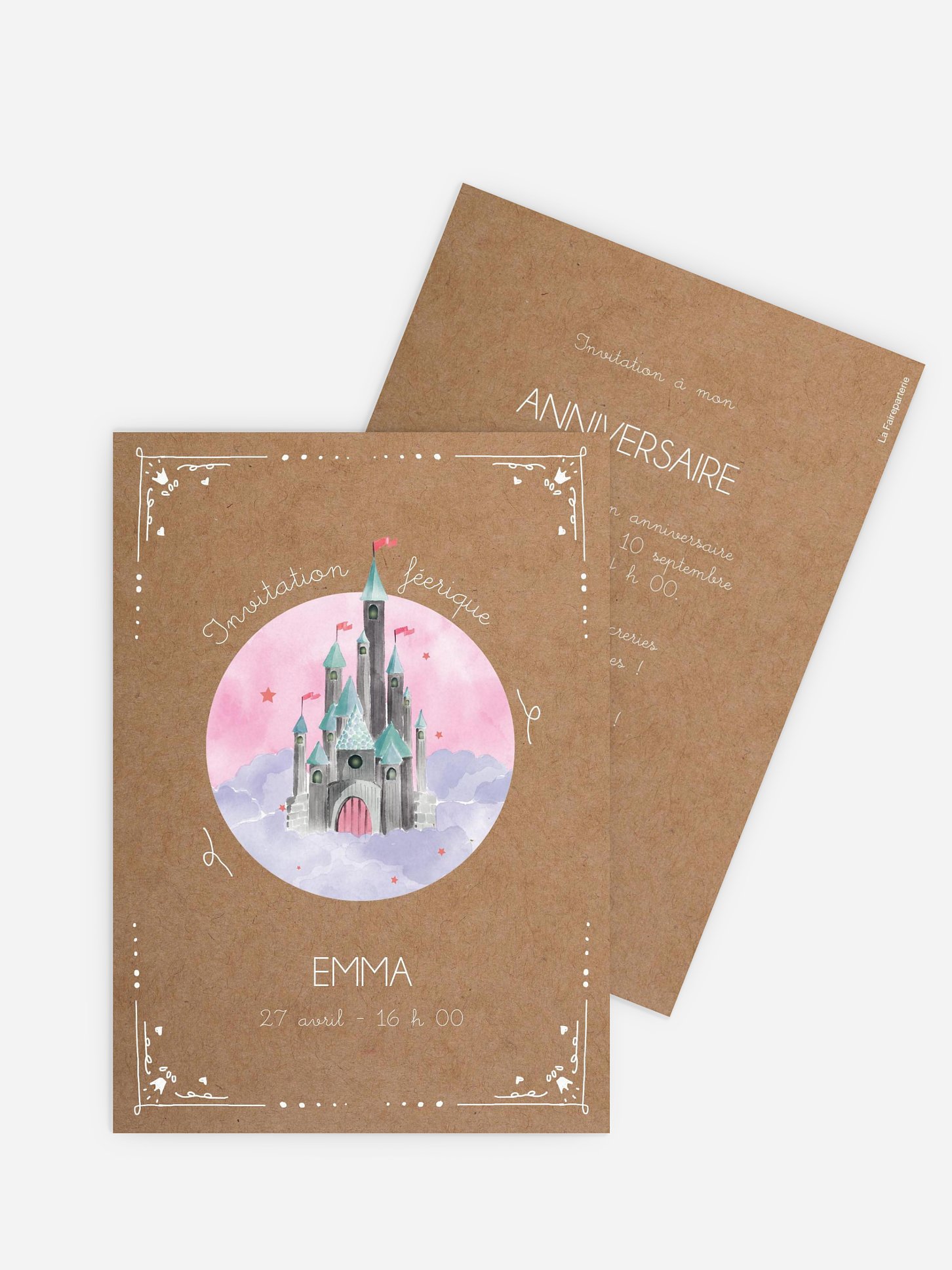 invitation anniversaire enfant Château féerique