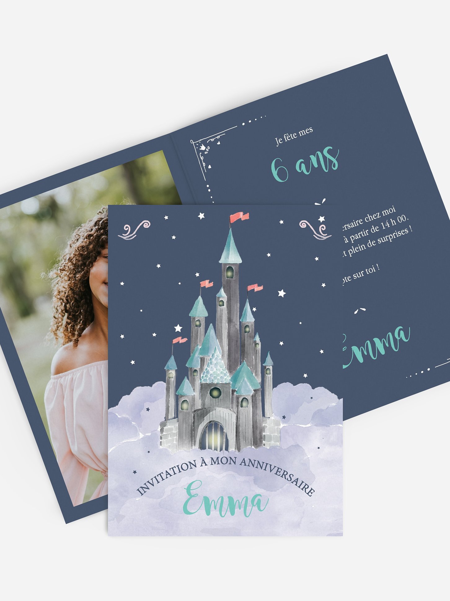 invitation anniversaire enfant Castle in the sky