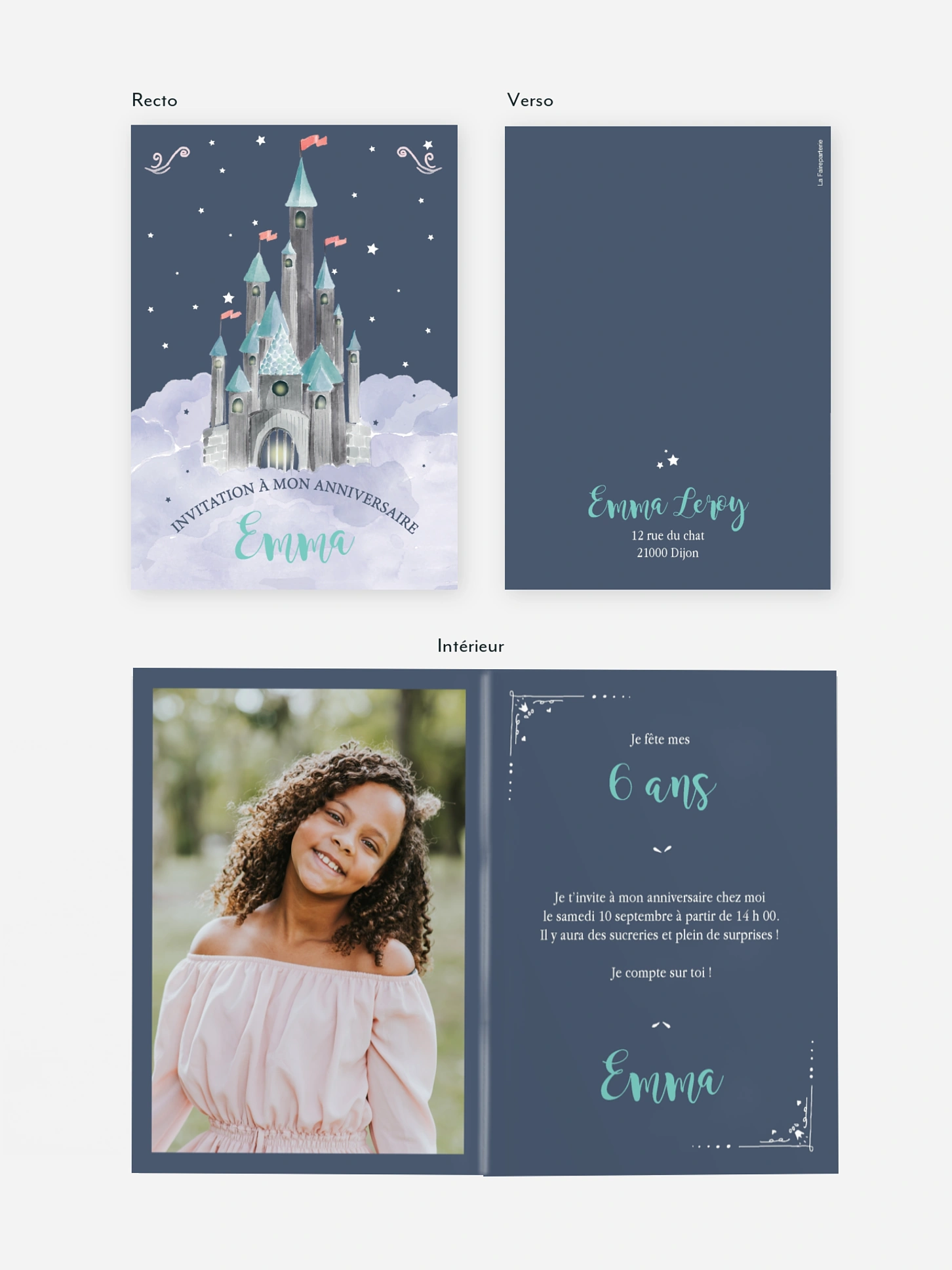 invitation anniversaire enfant Castle in the sky