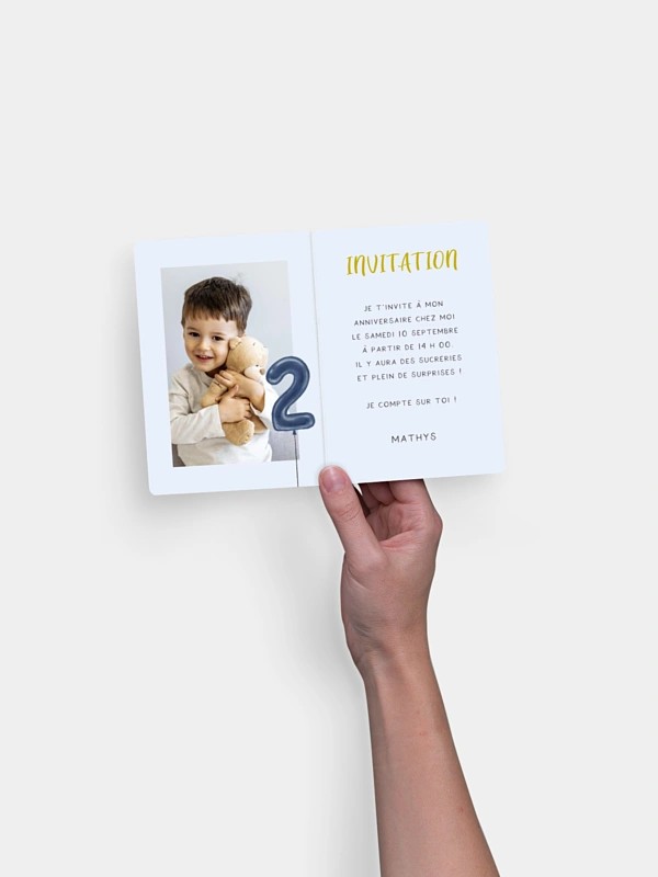 invitation anniversaire enfant Ours heureux