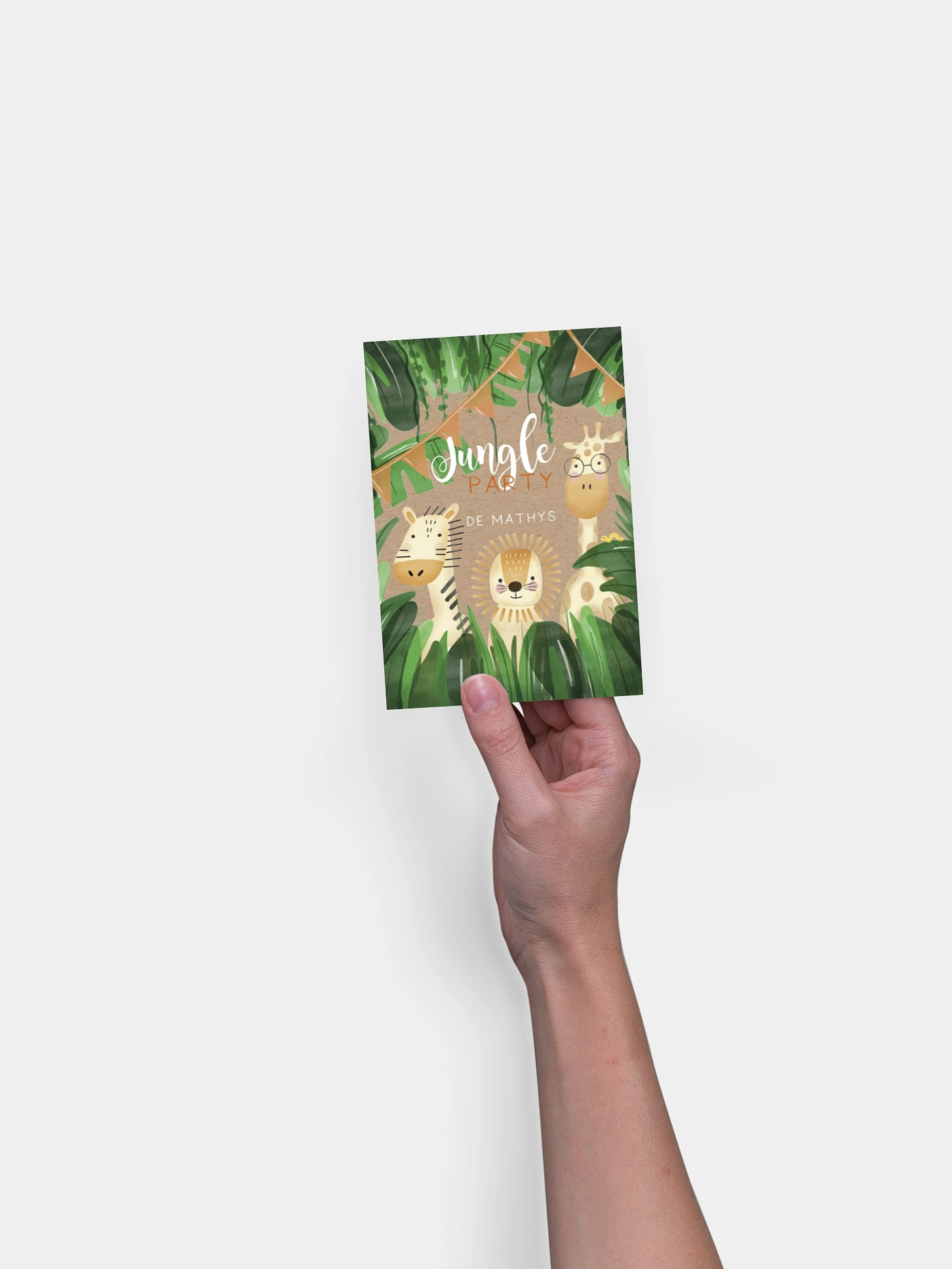 invitation anniversaire enfant Jungle trio