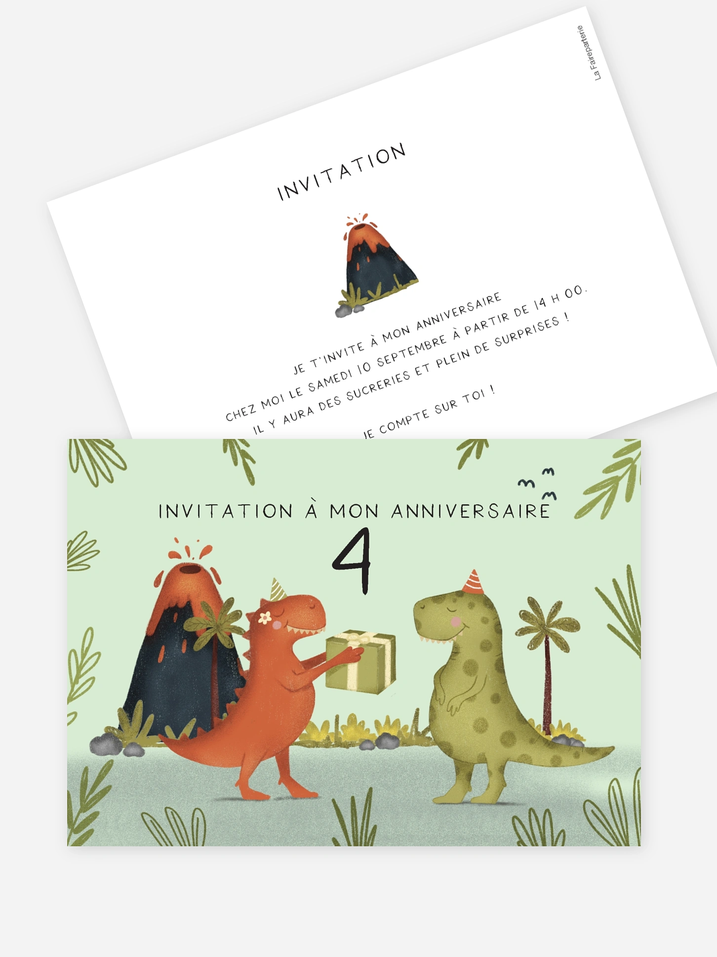 invitation anniversaire enfant Dino party