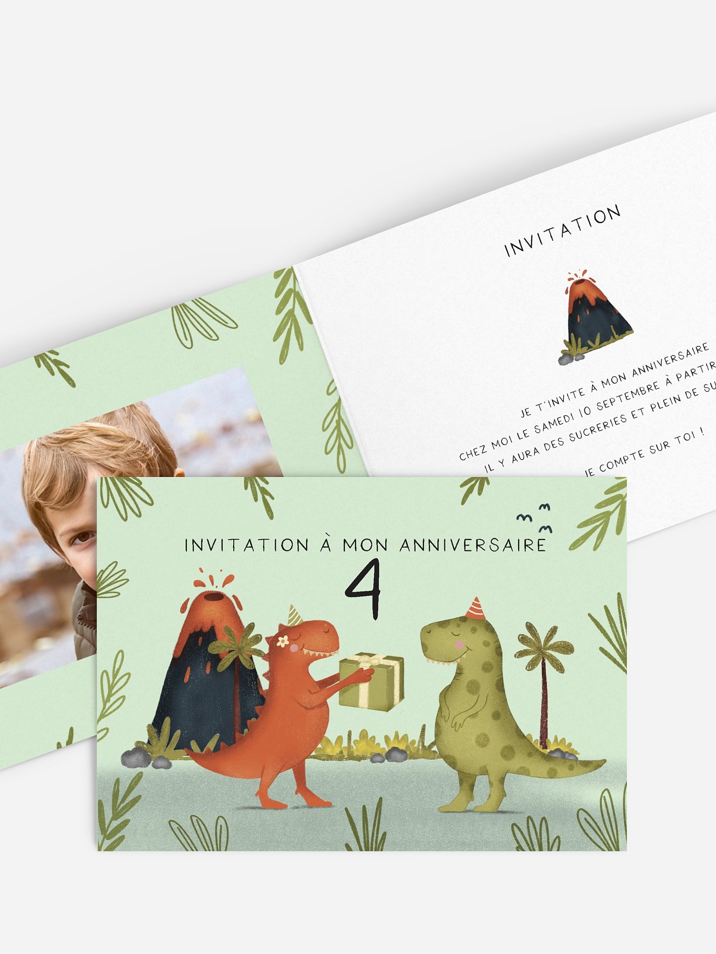 invitation anniversaire enfant Dino party
