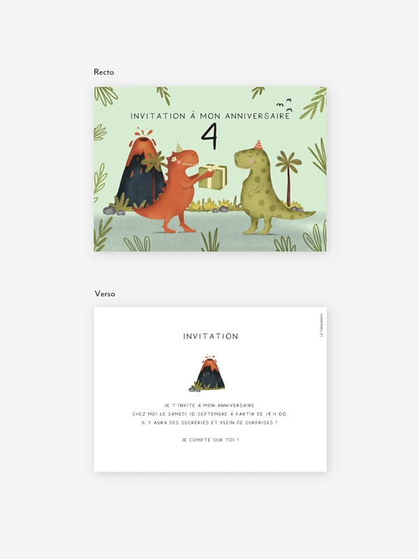 invitation anniversaire enfant Dino party