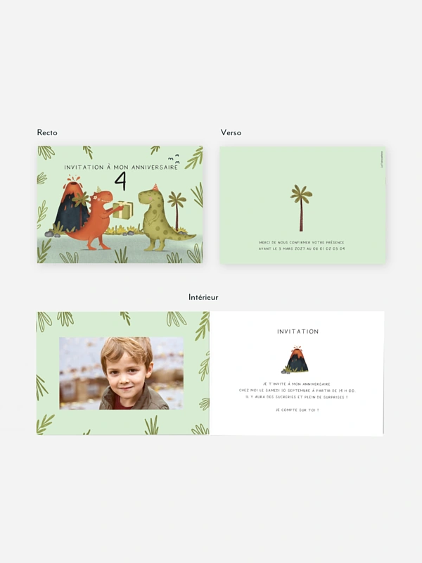 invitation anniversaire enfant Dino party