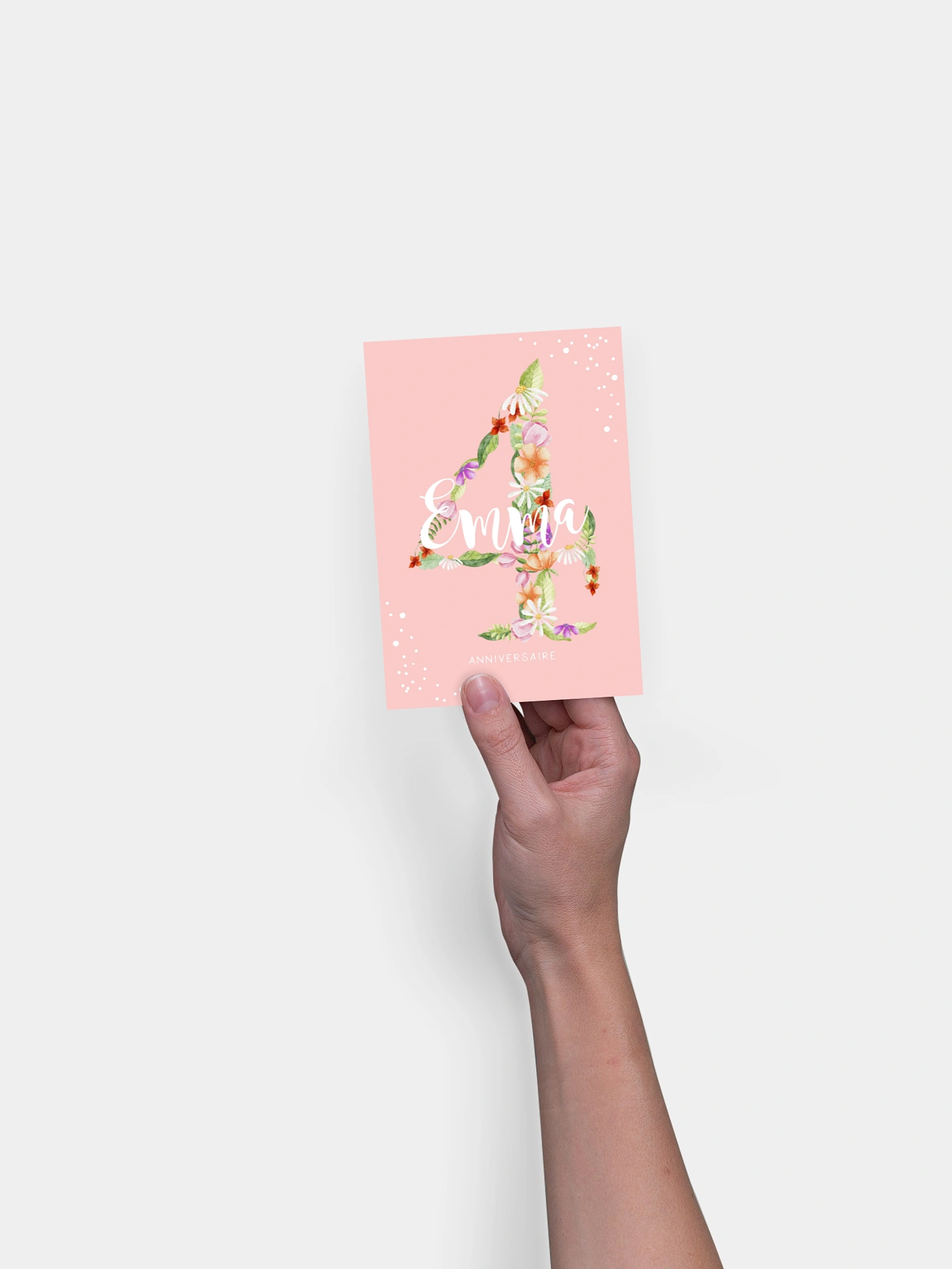 invitation anniversaire enfant Nombre en fleurs 4