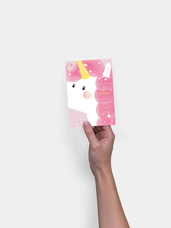 invitation anniversaire enfant Licorne magique