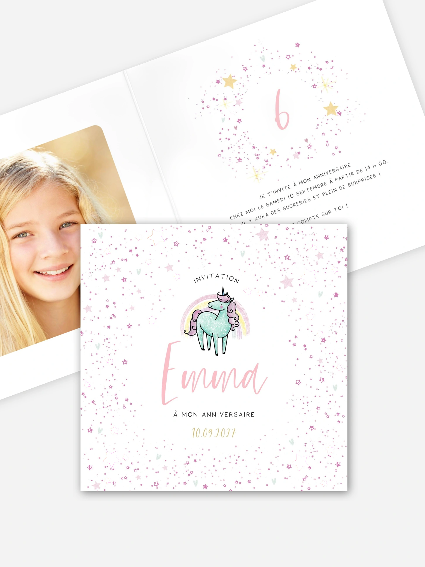 invitation anniversaire enfant Magical Unicorn