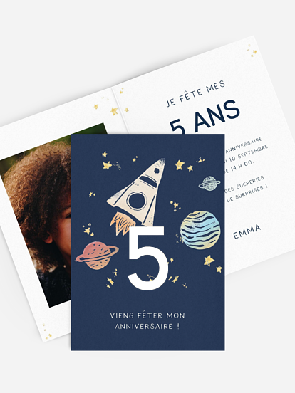invitation anniversaire enfant Fête de l'espace