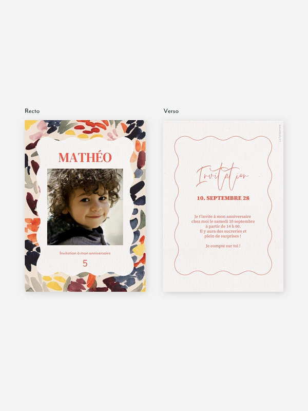 invitation anniversaire enfant Little Artist