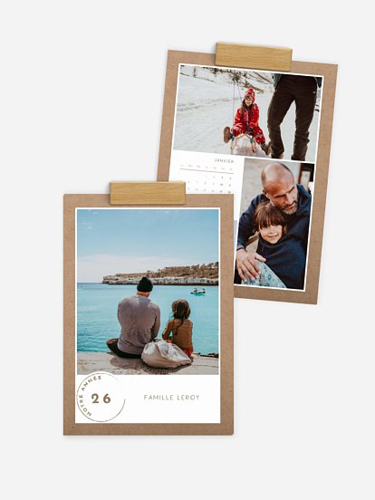 Calendrier mural Tampon de souvenirs