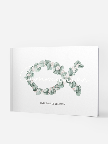 Livre d’or communion Eucalyptus Fish